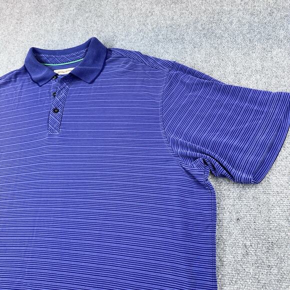 Tommy Bahama Other - Tommy Bahama Polo Shirt Mens 2XL Blue Striped Modal Blend Golf Resort Relaxed